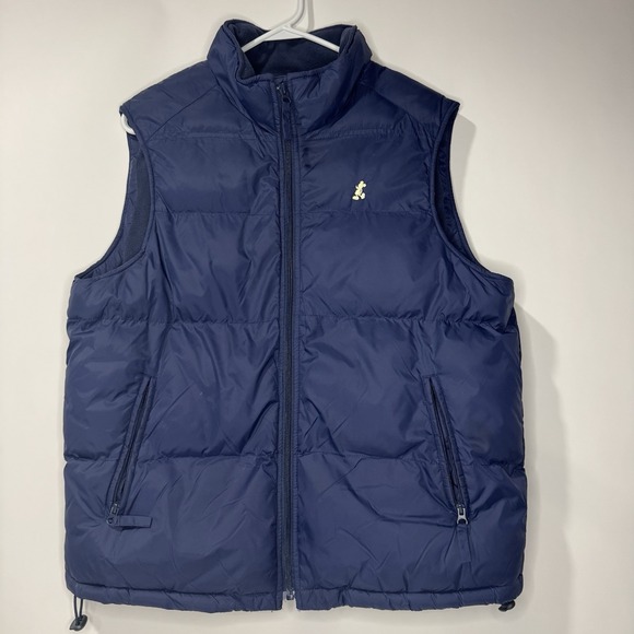 Disney Other - Disney Mickey Mouse Puffy Vest Navy Blue Size Medium Full Zip Fleece Lined